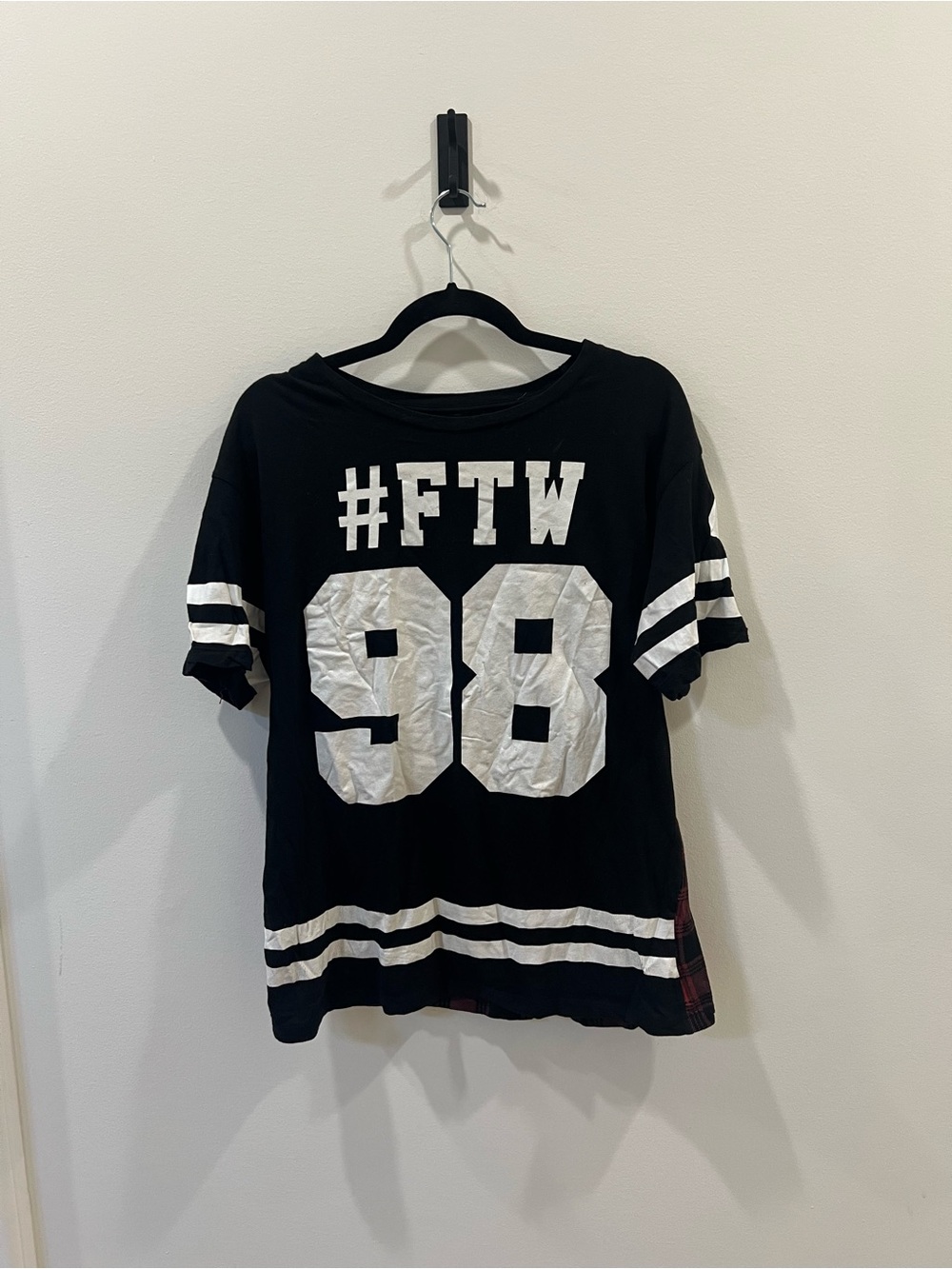 Zara Black Tee with White #FTW 98 Graphics